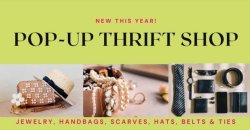 DDI Pop-Up Thrift Shop announcement, includes pics of various accessories